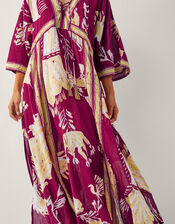 Amisha Kaftan Midi Dress, Red (BURGUNDY), large