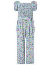 Hester Ditsy Floral Jumpsuit, Blue (BLUE), large