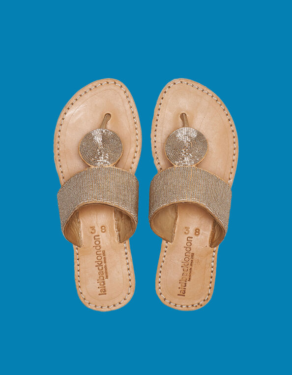 Laidback London Heron Leather Sandals, Silver (SILVER), large