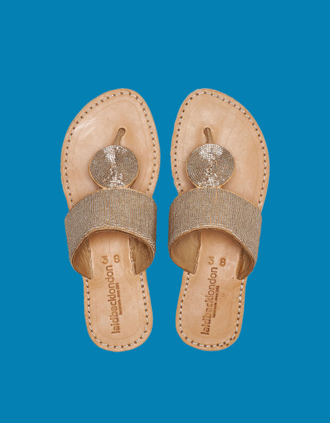 Laidback London Heron Leather Sandals, Silver (SILVER), large