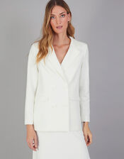 Tayla Double-Breasted Bridal Blazer, Ivory (IVORY), large