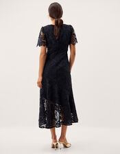 Harper Square Neck Lace Midi Dress, Blue (NAVY), large