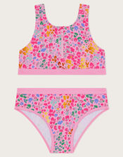 Leopard Print Sporty Bikini Set, Pink (PINK), large