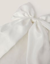 Satin Bow Veil Hair Clip, , large