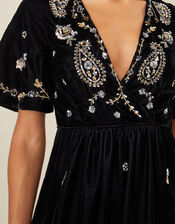 Jacqueline Velvet Embellished Maxi Dress, Black (BLACK), large
