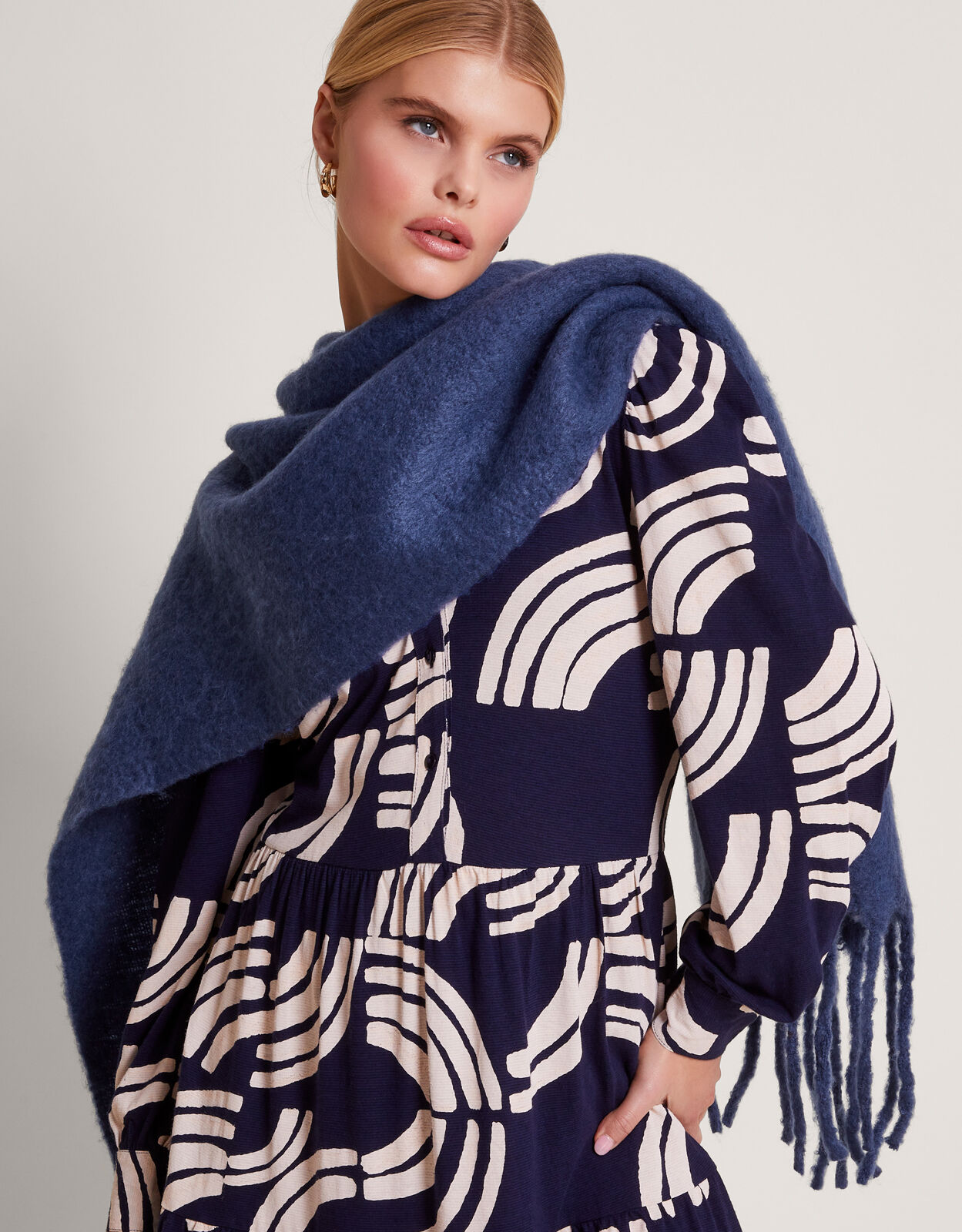 Navy blue outlet blanket scarf