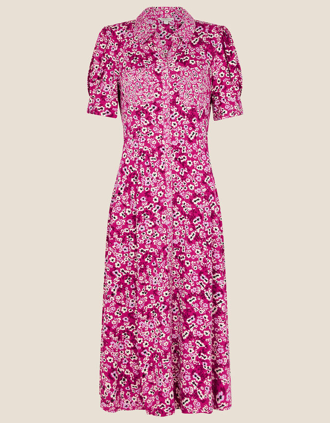 Darella Ditsy Print Jersey Dress, Pink (PINK), large