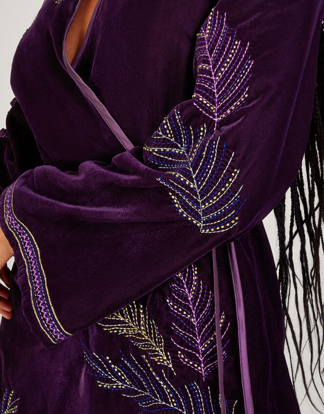 Navi Embellished Velvet Dress, Purple (PURPLE), large