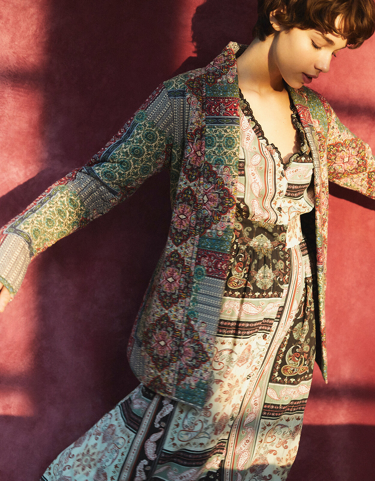 Scarf print shirt dress discount