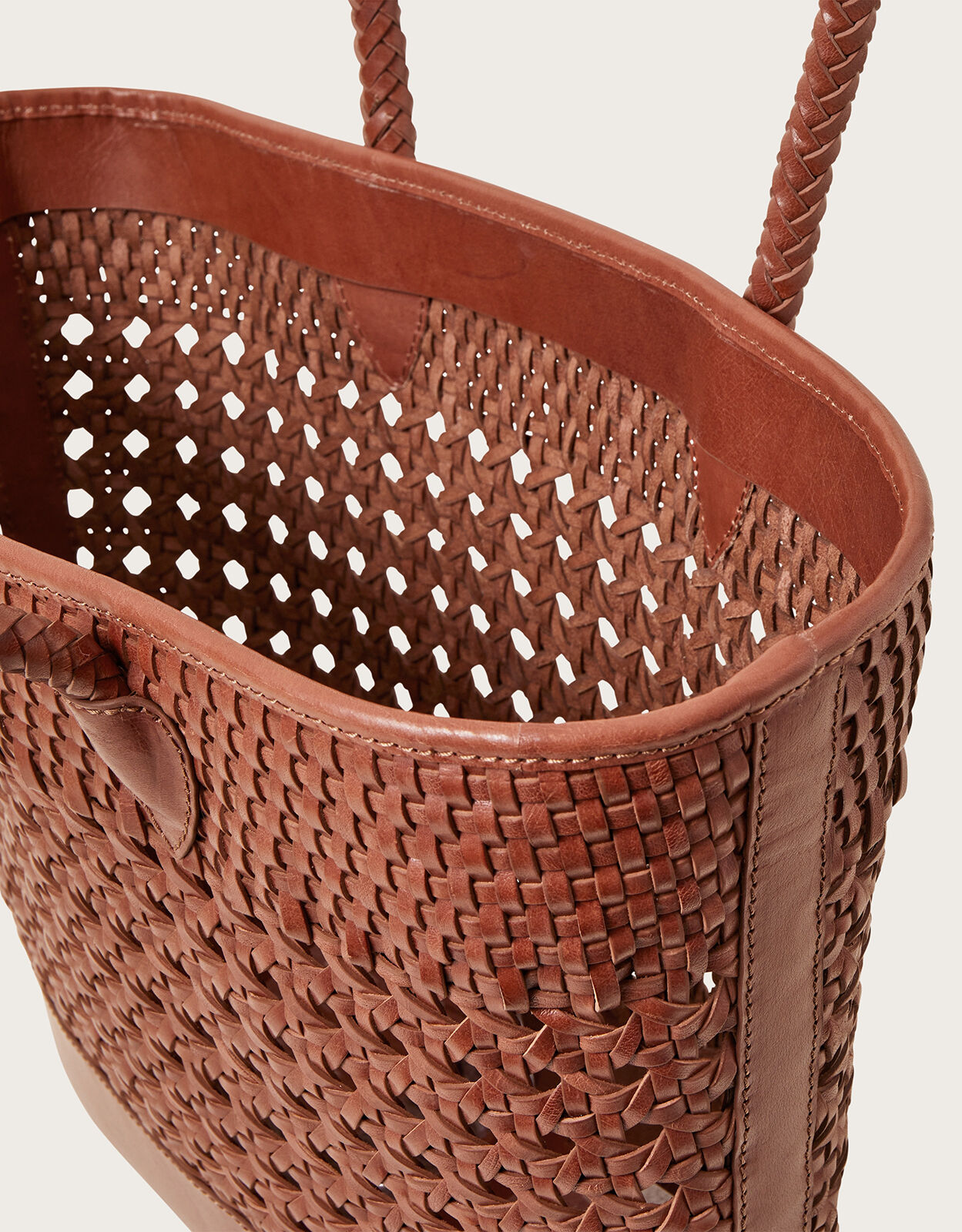 Woven leather basket bag cheap