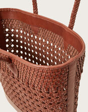 Woven Leather Tote Bag	, , large