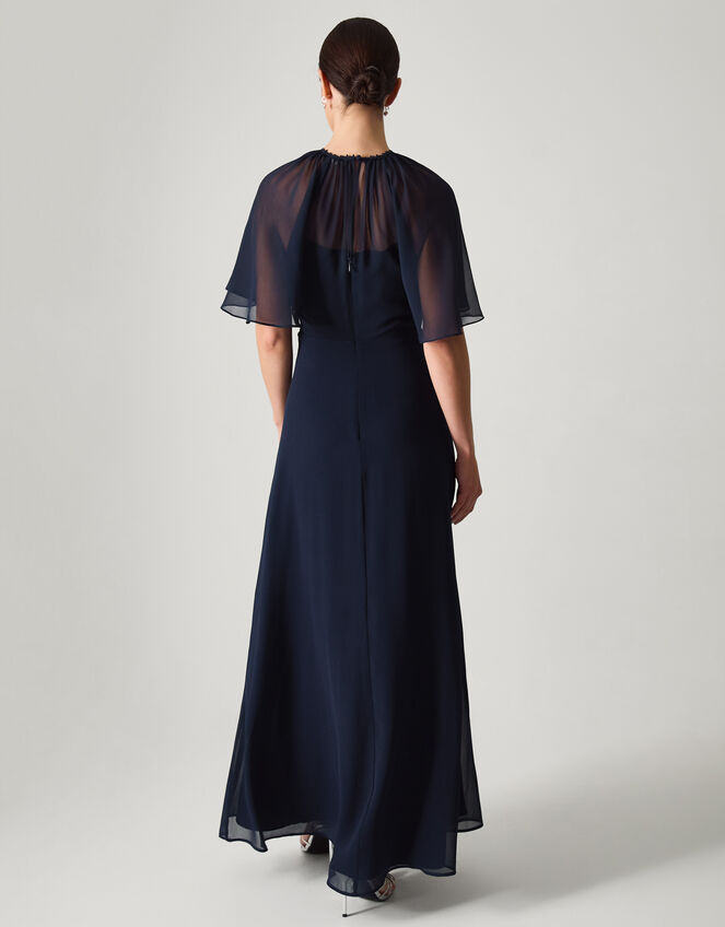 Mona Angel Sleeve Maxi Dress Blue Evening Dresses Monsoon