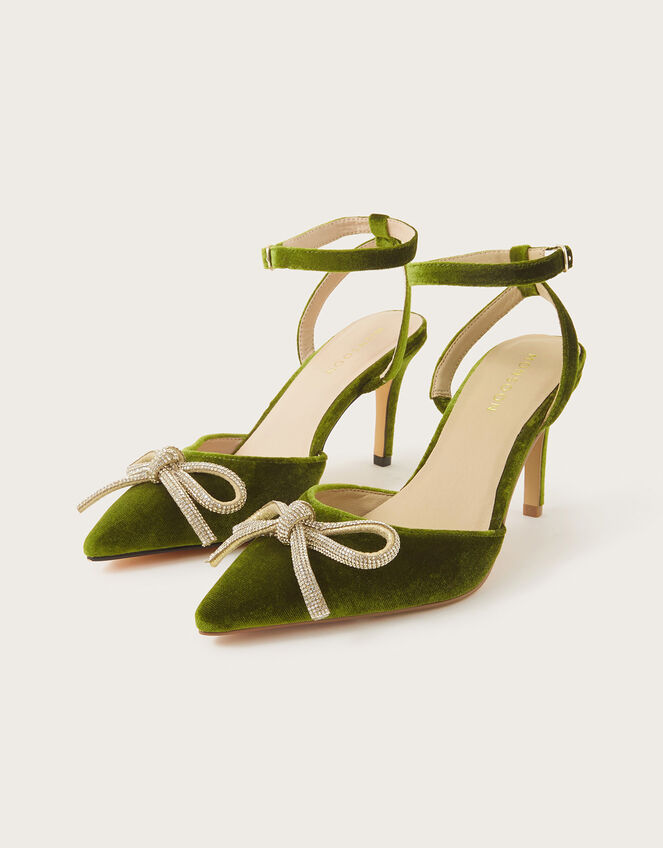 Pointed Toe Heels, Green (OLIVE), large