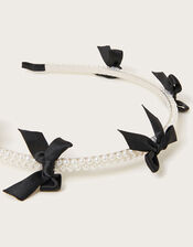 Carly Bow Pearl Headband, , large
