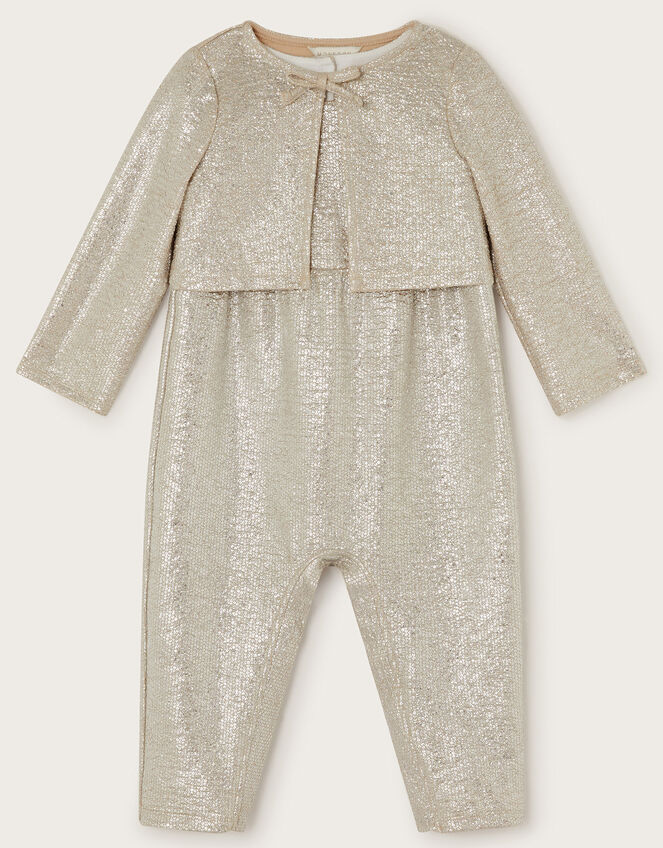 Baby Imogen Shimmer Romper and Jacket Set, Silver (SILVER), large