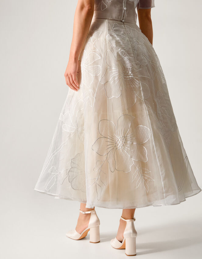 Rosie Embroidered Floral Wedding Skirt Ivory