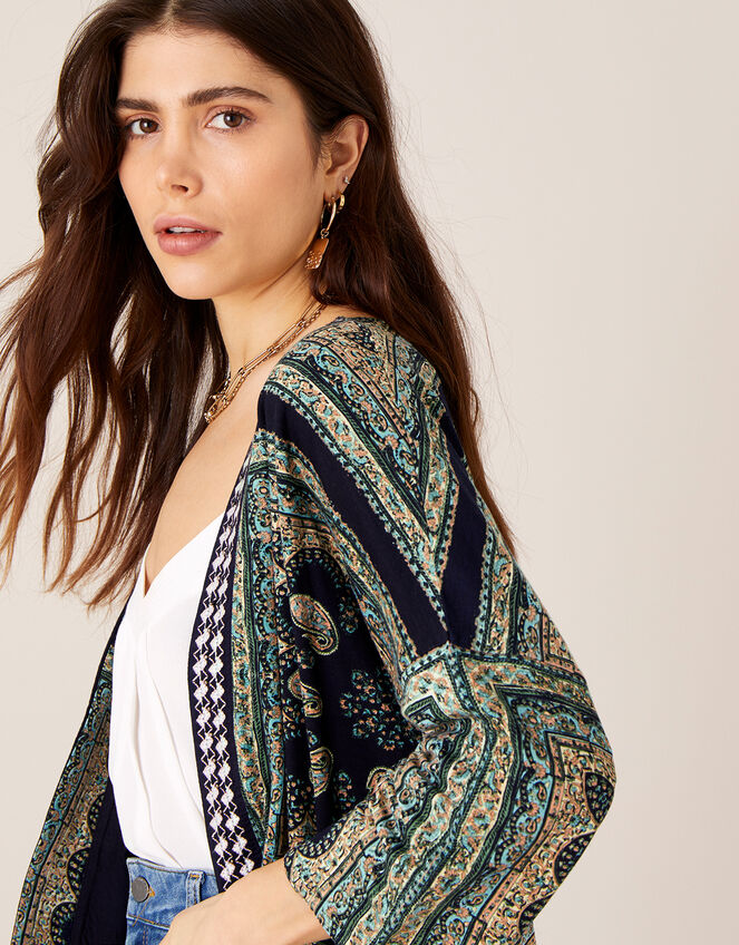 Holly Printed Kimono with LENZING™ ECOVERO™, Blue (BLUE), large
