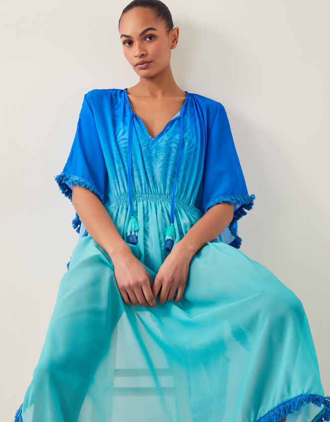 Women's Modest Cover Kaftan Kimono - MP2428 Blue