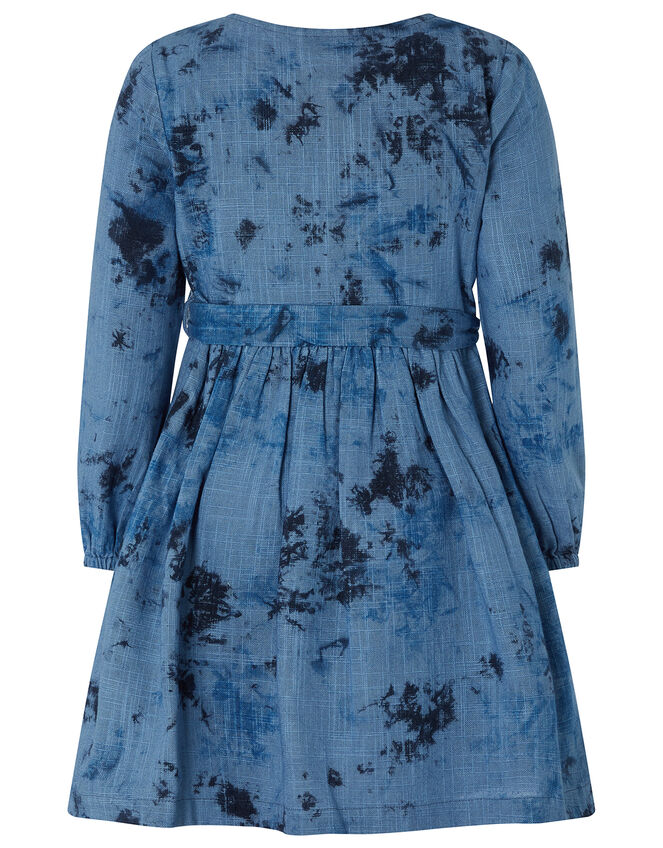 Dina Tie Dye Cotton Dress, Blue (BLUE), large
