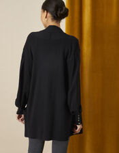 Shawl Collar Pocket Cardigan, Black (BLACK), large