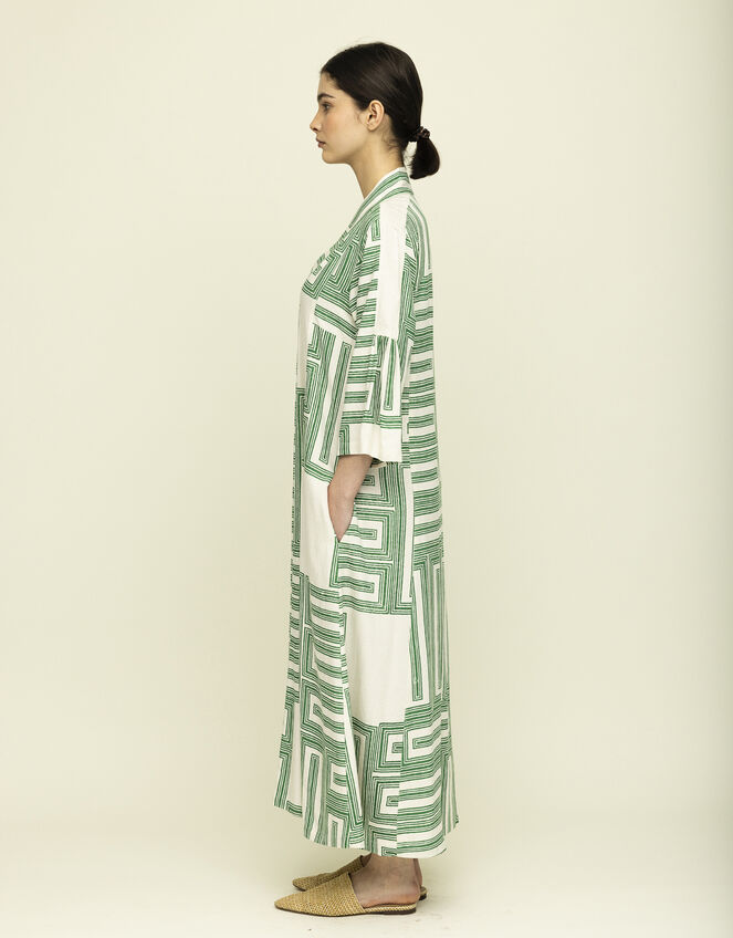 Tallulah & Hope City Geometric Print Kaftan, Green (GREEN), large