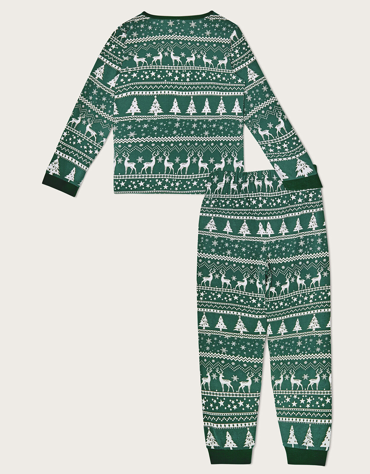MINI ME Unisex Fair Isle Christmas Pyjama Set Green