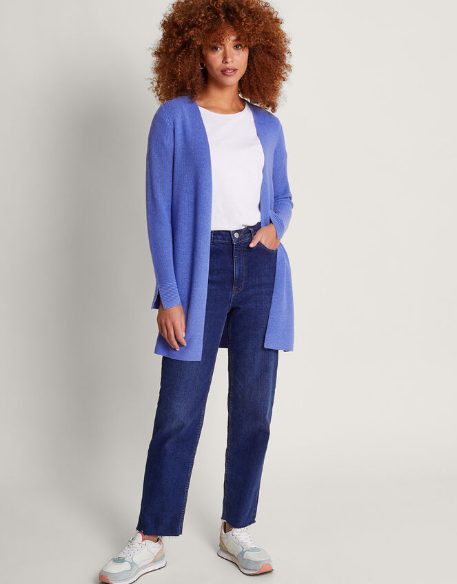Ria Rib Cardigan, Blue (BLUE), large