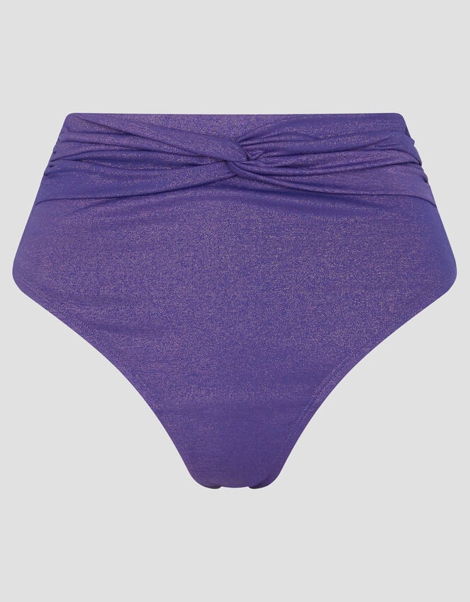 Eve Shimmer High Waisted Bikini Bottom, Blue (NAVY), large