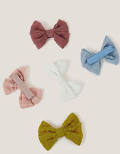 5-Pack Bow Hair Clips, , large