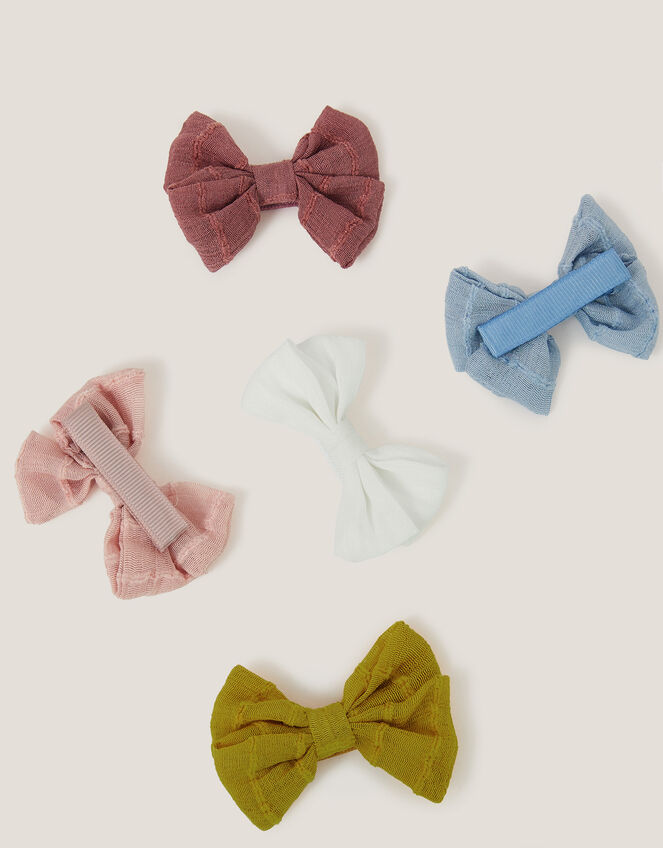 5-Pack Bow Hair Clips, , large