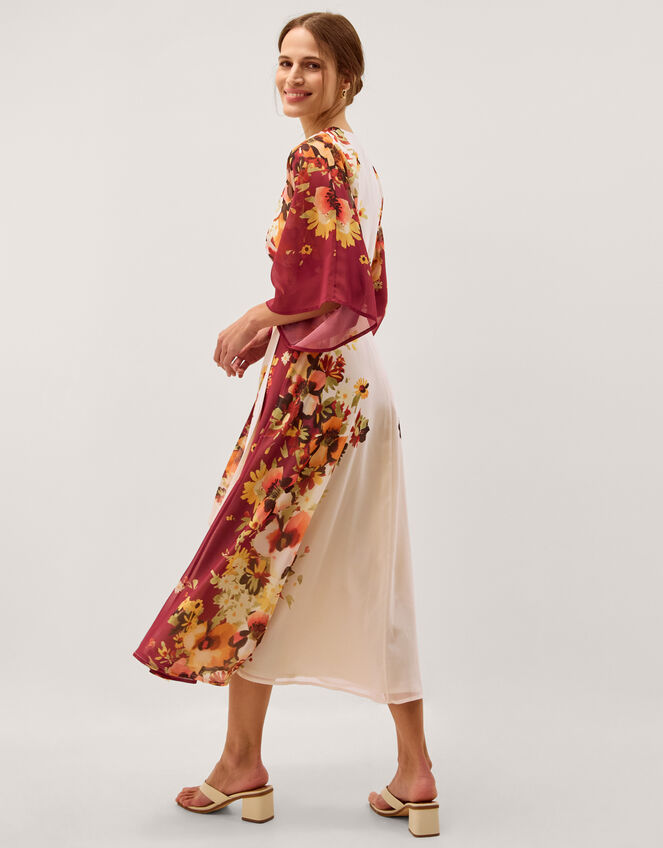 Parrie Floral Midi Wrap Dress, Cream (CREAM), large