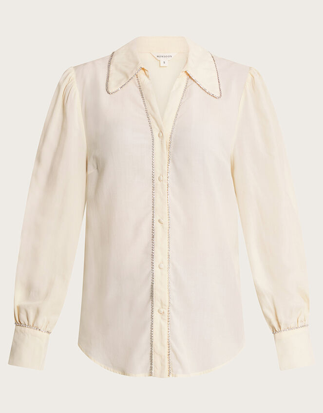 Dani Diamante Blouse, Ivory (IVORY), large
