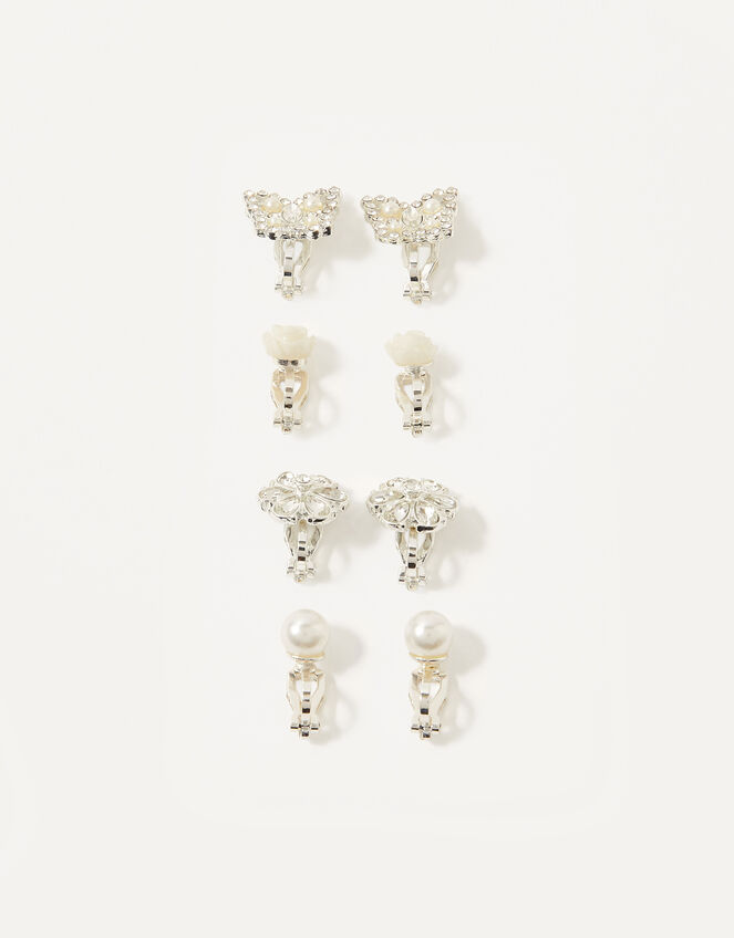 Pearl Clip On Earring Set, , large