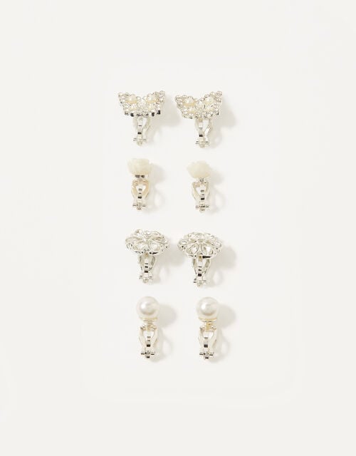 Pearl Clip On Earring Set, , large