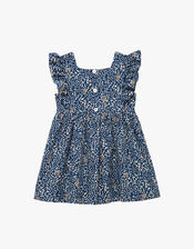 Trotters Lula Bunny Ruffle Corduroy Dress, Blue (NAVY), large