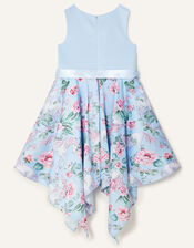 Unicorn Hanky Hem Dress, Blue (BLUE), large