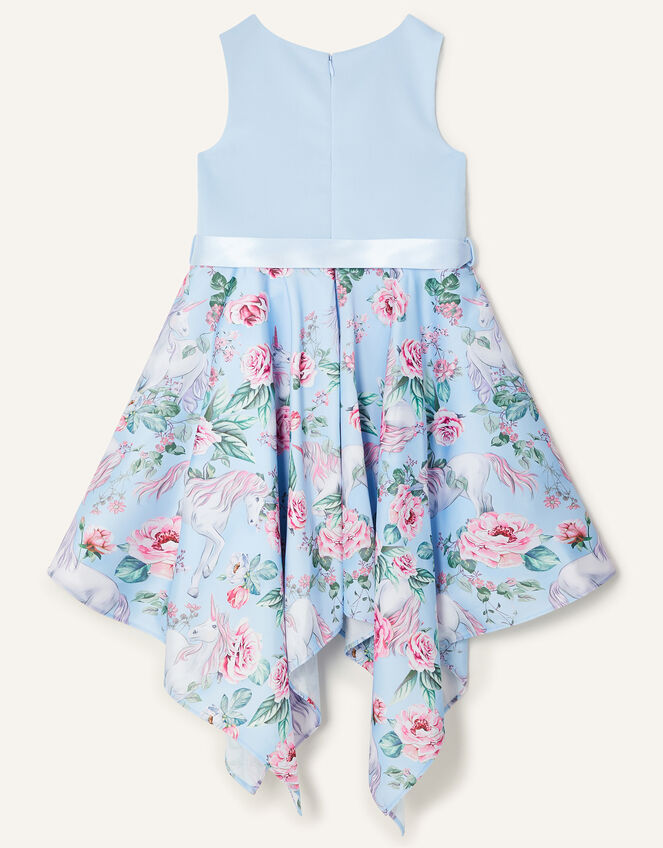 Unicorn Hanky Hem Dress, Blue (BLUE), large