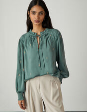 Judy Embroidered Blouse, Green (SAGE), large