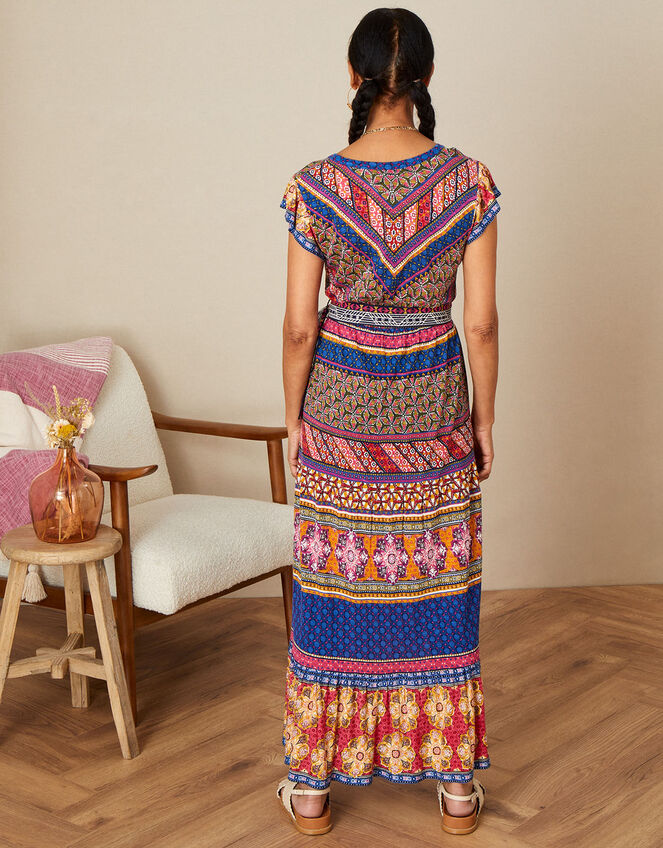 Colourful Multi Print Belted Dress in LENZING™ ECOVERO™, Multi (MULTI), large
