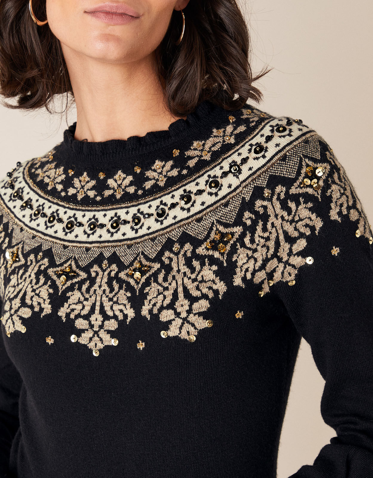 black fairisle jumper