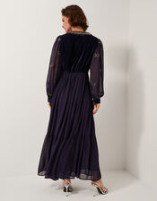 Joanna Velvet Embellished Maxi Dress, Blue (NAVY), large