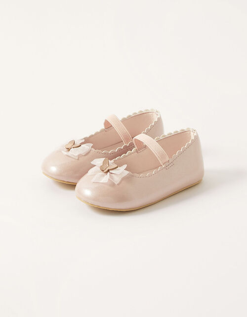 Baby Patent Organza Bow Walker Shoes, Pink (PINK), large