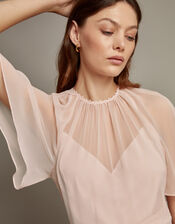 Mona Angel Sleeve Maxi Dress, Pink (BLUSH), large