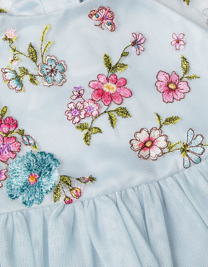 Baby Emzy Embroidered Cape Sleeve Dress Green