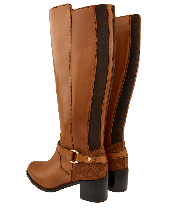 Edie Long Leather Boots, Brown (MOCHA), large