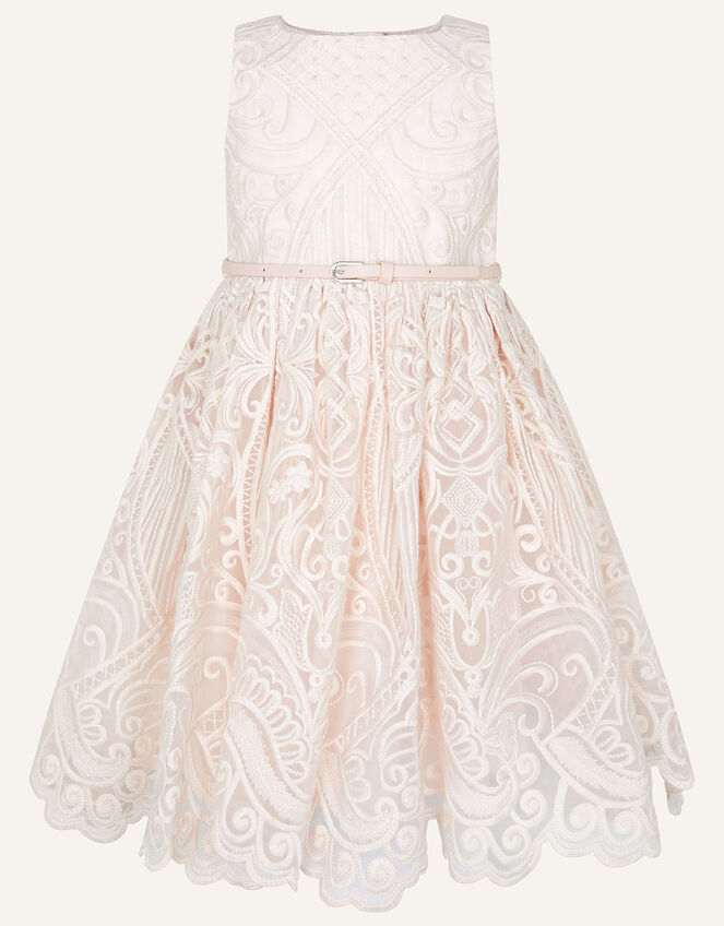 Soft Embroidered Lace Dress, Pink (PALE PINK), large