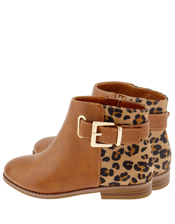 Mollie Leopard Ankle Boots, Tan (TAN), large