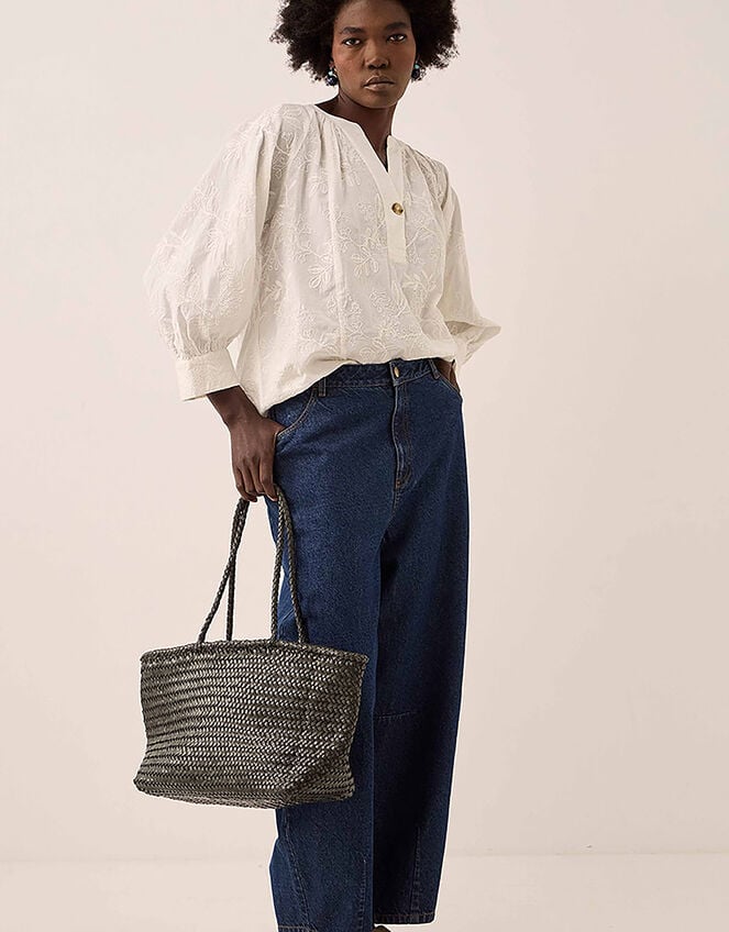 Ellyla Amora Woven Leather Tote Bag, , large