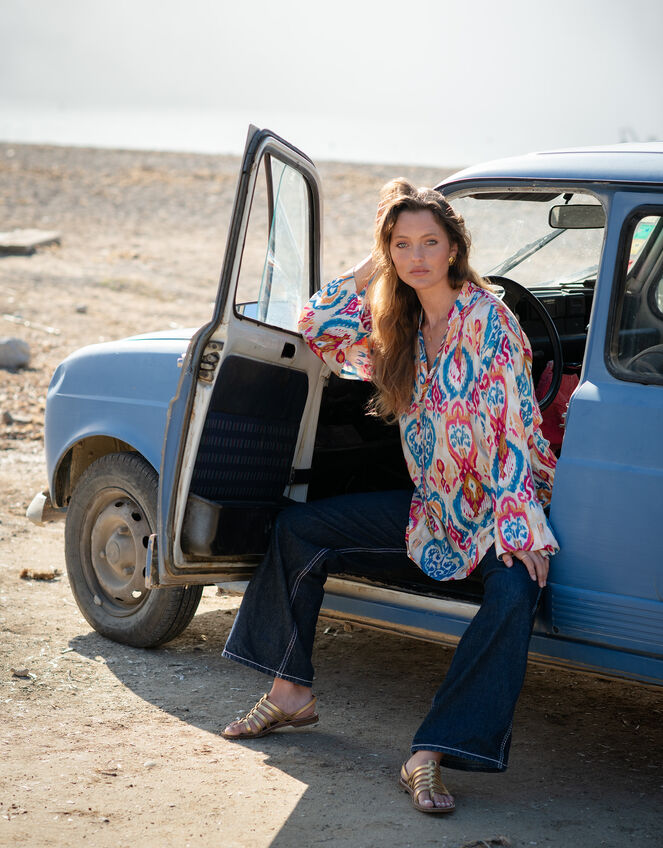 La Galeria Elefante Elizabeth Printed Kaftan Top, Multi (MULTI), large