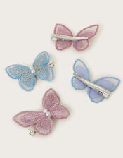 4-Pack Embroidered Butterfly Hair Clips, , large